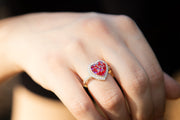 cremation ring heart style for cremains of people and pets